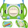 thumbnail image 4 of KIQ Kitty Cat Shield iPad 9th Generation Case for Kids 10.2 8th 7th Gen Case Handle Stand Shoulder Strap for iPad 10.2 inch Pro 10.5/Air 10.5 - Green, 4 of 8