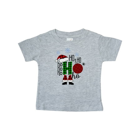 

Inktastic Ho Ho Ho Santa Hat and Boots in Red and Green Plaid Gift Baby Boy or Baby Girl T-Shirt
