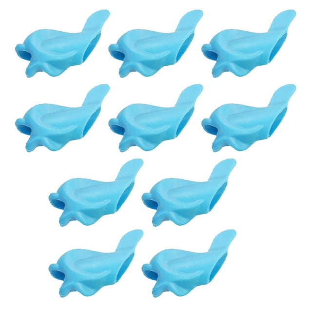 Unatoiry 10 Pieces Silicone Children writing grip Reusable Replacement Cute Fish Shape Home School Writing Aid Random Color