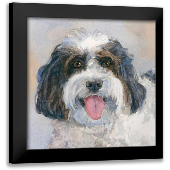 Fagan, Edie 20x20 Black Modern Framed Museum Art Print Titled - Archie Daisy Dog