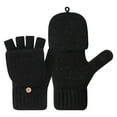 thumbnail image 2 of Winter Thermal Fingerless Gloves With Foldover Mitt Cap Convertible Touchscreen Knitted Gloves For Cold Weather Indoor And Outdoor Use, 2 of 9