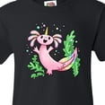 thumbnail image 4 of Inktastic Axolotl Unicorn with Rainbow Tail, Bubbles and Seaweed. Youth T-Shirt, 4 of 5