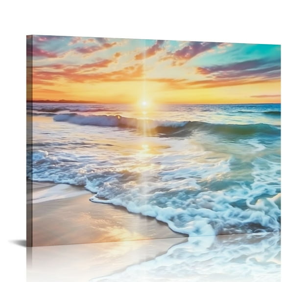 EastSmooth Living Room Art, Ocean Wall Art, Beach Canvas Wall Art, Artwork, Wall Art For Kitchen, Beach Painting, Ocean Prints Wall Art, Livingroom Artwork For Wall, Wall Art Beach