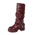 thumbnail image 2 of Womens Platform Boots,Knee High Boots for Women - Modern Tall Dress Boots with Clean Structured Upper,Round Toe Knee Boots,Platform Sole and Slouchy Shaft Fashion Boots, Casual Footwear for Winter, 2 of 7