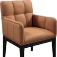 thumbnail image 6 of Meridian Furniture Adrian Cognac Vegan Leather Dining Arm Chair, Set of 2, 6 of 9