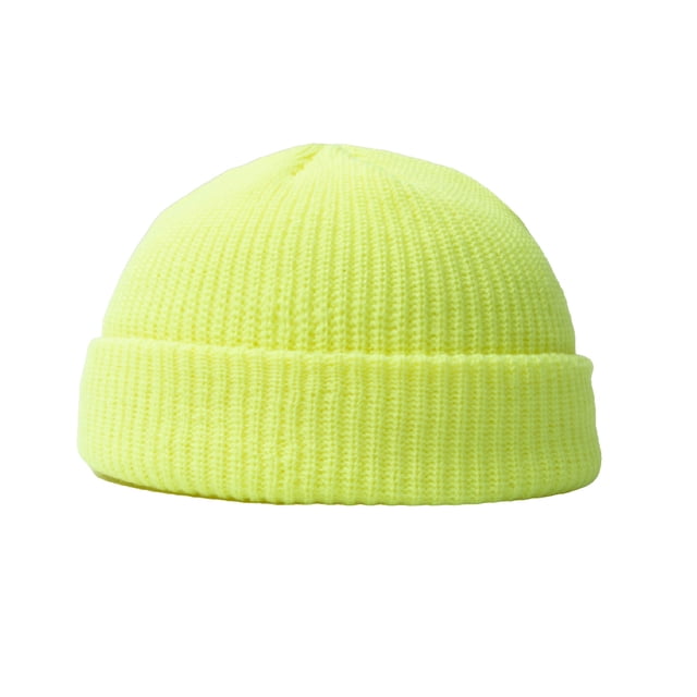 Jumpingount Beanie Hat Estilo simple Mujeres Hombres Tejido artesanal Adultos Gorras Accesorio de ropa con color sólido para la decoración del vestido Rojo Sombreros Amarillo fluorescente Jumpingount AP008634-17