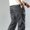 thumbnail image 4 of Men Stretch Cargo Trousers Light Multi Storage Reinforced Ripstop Field Travel Pants S-XL（1 piece）, 4 of 10