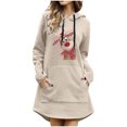 thumbnail image 1 of Vestidos de Navidad Para Mujer Elk Santa Print Pullover Dress Con Bolsillo Otoño Invierno Manga Larga Casual Sudadera Vestido Odeerbi ODB202771, 1 of 6