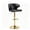 A-Black, Gold, variant on Adjustable Bar Stools Set of 2 Black PU Leather Gold Metal 35.4"-44" for Bar