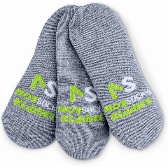 NotSocks Kids Insole Covers 3-Pack, Anti-Slip Shoe Liners with Odor & Moisture Control, Gray