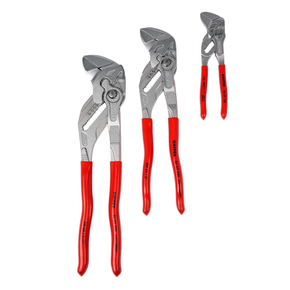 KNIPEX 00 19 55 S7 Set of Pliers Wrenches 3-Piece Chrome, 330mm Adjustable : KNIPEX