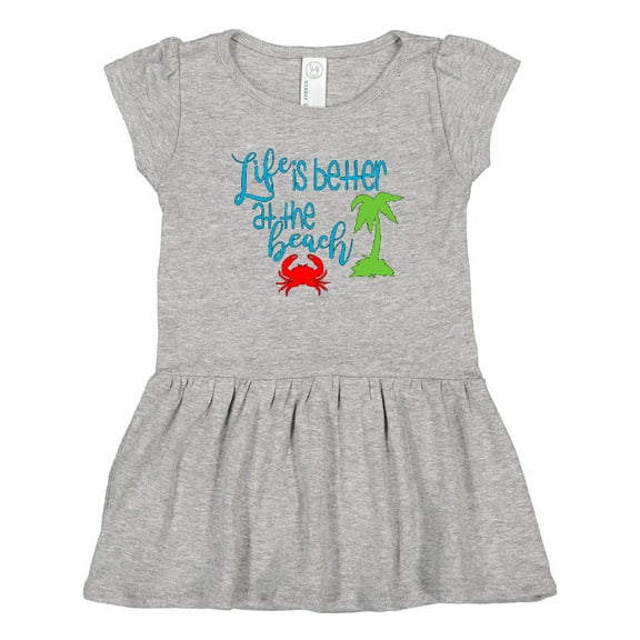 Inktastic Life is Better at the Beach Crab and Palm Tree Girls Toddler Dress