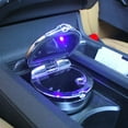 thumbnail image 4 of Limei Car Ashtray with Lid Smell Proof Portable Ashtray Automotive Ashtrays with Clamshell Blue LED Indicator Mini Car Trash Can Car Ash Tray Set Ideal for Car,Home and Office Golden, 4 of 7
