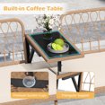 thumbnail image 4 of Gymax PE Rattan Outdoor Loveseat w/Built-in Coffee Table & Soft Cushions for Lawn, 4 of 6