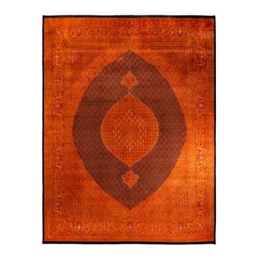 Solo Rugs Overdyed, One-of-a-Kind Hand-Knotted Area Rug - Orange, 12' 1" x 15' 4"