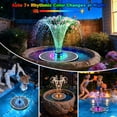 thumbnail image 2 of 3.5W Glass Solar Fountain with Swivel-Out Fixed Rods, Solar Bird Bath Fountains with LED Lights and 2000mAh , 7 Nozzles, Outdoor Solar Water Fountain Pump for Garden, Pool, Pond (White), 2 of 6