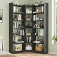 thumbnail image 2 of 71" Tall Corner Bookcase, Modern L-Shape Bookshelf with 18 Cube, Triple Wide Bookcase Display Display Shelf for Living Room, Home Office, Black, 2 of 10