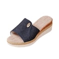 thumbnail image 2 of Women's Round Toe Slippers Baeitkot Women's Fashionable Casual Spring and Summer Versatile Plus Size Beach Wedge Sandals Round Toe Open Toe Slippers Blue 41, 2 of 7