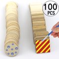 thumbnail image 3 of Círculos de madera DIY DIY Natural Sin terminar en blanco Round Square Adornos de madera para la sala de estar de la sala Embellishes Pack de 20 Inevent HA012715-00, 3 of 7