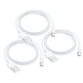 thumbnail image 1 of Cable USB AHDFWI para coche, paquete de 3 unidades, para iPhone 15/16/16E, iPad, blanco, 1 of 4