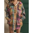 thumbnail image 5 of KelaJuan Women Plaid Jacket, Long Sleeve Turn-down Collar Button Closure Shirt Casual Jacket Outwear, 5 of 6
