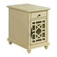 thumbnail image 4 of Chairside Table with 1 Drawer and 1 Trellis Door, Antique White- Saltoro Sherpi, 4 of 6