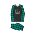 thumbnail image 6 of Elippeo Family Matching Christmas Pajamas, Letter  Elf Boot Print Long-Sleeved Round Neck Tops + Plaid Pattern Trousers Sleepwear, 6 of 10