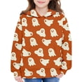 thumbnail image 3 of Mercatoo Girls Halloween Hoodies Kids Ghos𝐭 Pumpkin Graphic Hoodie Long Sleeve Cute Cat Ear 𝐇ooded Sweatshirts Pockets, 3 of 9