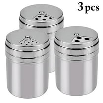 3PCS Stainless Steel Spice Shaker Spice Bottles Airtight Seasoning Shaker  with Rotating Cover Kitchen Tool
