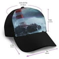 thumbnail image 2 of Yiaed Lighthouse in a Stormy Sea Print Baseball Cap Dad Hat Polo Style Plain Blank Adjustable Size, 2 of 5