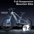 thumbnail image 5 of ZNH Electric Mountain Bicycle 26" 4.0" Fat Tire Ebike for Adult Electric Bike 750W Mid Drive Motor Fourbar Linkage Full Suspension, Gray, 5 of 10