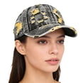 thumbnail image 6 of QASIEATN Women's Everyday Wear Accessories Retro Ripped Denim Baseball Cap for Women Fashion Solid Color Distressed Sports Sun Hat Women's Trucker Hat, 6 of 7