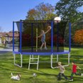 thumbnail image 6 of Alvantor 8Ft Kids Trampoline Round Trampolines with Basketball Hoop & Enclosure Net, Age 3-10 Blue, 6 of 7