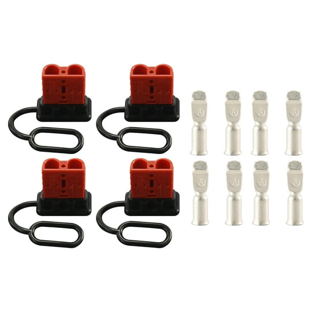 4 Pcs 68 Gauge 50A Battery Quick Connect/Disconnect, Jumper Cable Plug