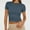 Blue-green, variant on Womens Basic Short Sleeve Slim Fit T Shirts Soft Crewneck Crop Tee Summer Cute Gym Fashion Clothes