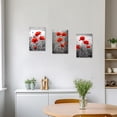 thumbnail image 3 of ZHONGYUTONG Red Poppies Canvas Wall Art 3 Piece Black White & Gray Poppy Flowers Picture Prints Elegant Rustic Artwork Bathroom Home Decor (16.00" x 24.00" x 3PCS), 3 of 7