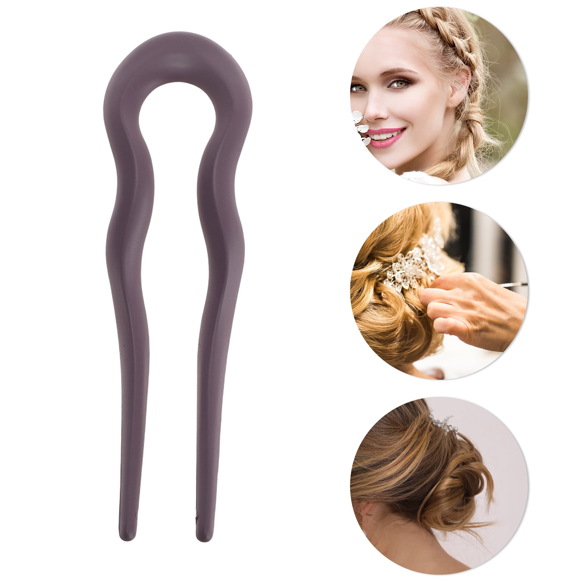 Unique Bargains U-shaped Hair Pin 5.04"x1.38" 1 Pc Dusty Pink