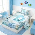 thumbnail image 2 of Manfei Watercolor Underwater Letter Q Axolotl Sea Turtle Twin Sheet Sets for Kids Boys and Girls, Nautical Alphabet Print Bedding 3-Piece, 1 Flat Sheet, 1 Fitted Sheet and 1 Pillowcase, 2 of 6