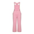thumbnail image 6 of CAIXIA Women's Baggy Adjustable Strap Denim Bib Overalls Barrel Jeans Casual Loose Wide Leg Denim Pant Jumpsuits,Pink, 6 of 7