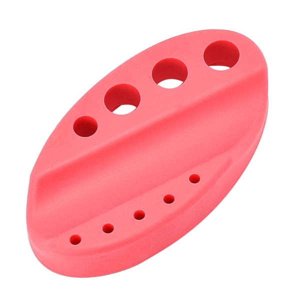 Soporte de maquillaje de silicona Tipo de mano Pigmento Tinta Soporte Casa Cómoda Partes del cuerpo Máquina de cejas Accesorios de soporte Rojo 9 Agujero Yuarrent CE001202-01