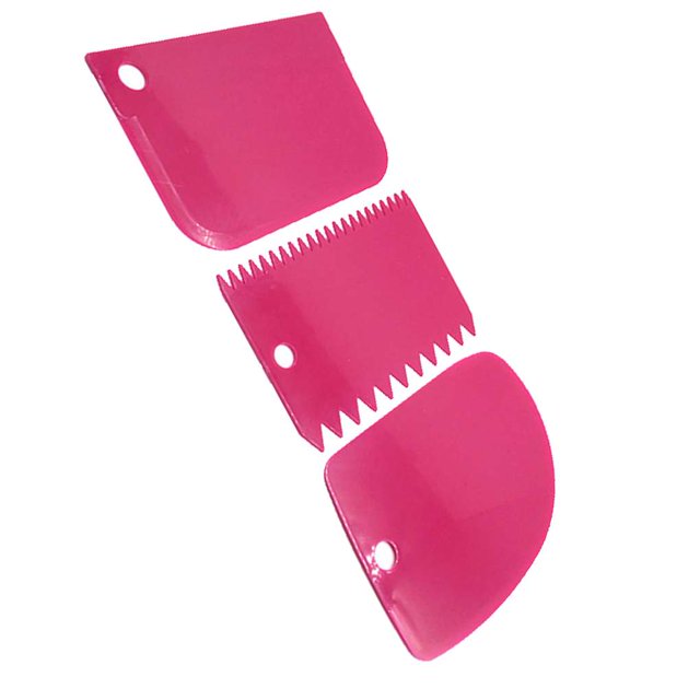 3PCS/Set Reusable Colorful Plastic Multifunctional Irregular decoration tools Teeth Edge DIY Cream Scraper Kit Cake Mold Tools