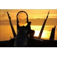 thumbnail image 1 of 24"x36" Gallery Poster, sunset from atop an FA-18 Hornet f-18 USS Kitty Hawk (CV 63), 1 of 1