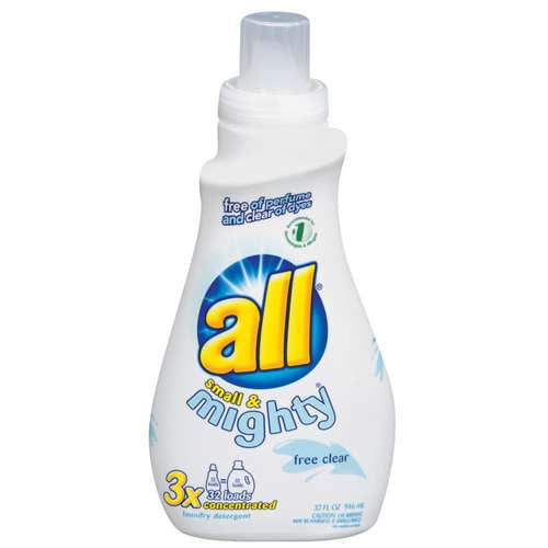 photo All Free And Clear Ingredients all 3x concentrated small mighty free clear 32 loads laundry detergent liquid 32 fl oz