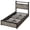 Gray-2 Drawers, variant on Zimtown Queen Bed Frame with 2-Tier Storage Headboard, Metal Platform Bed Frame with 4 Storage Drawers, Built in Charging Station & LED, Black