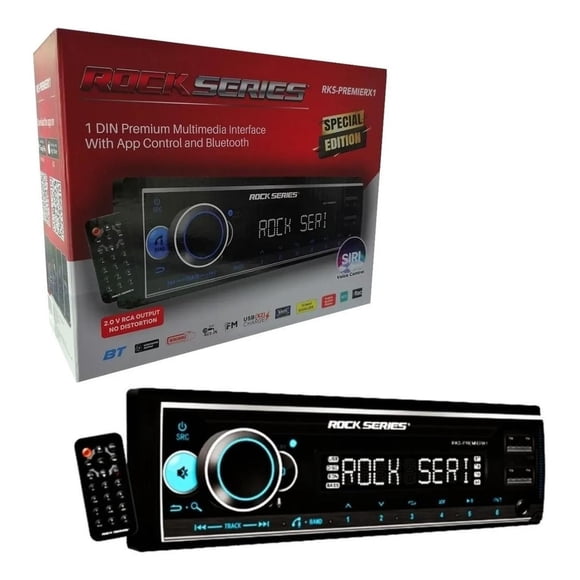 Estéreo 1 DIN Rock Series RKS-PREMIERX1 50 Watts x 4 APP Bluetooth Rock Series RKSPREMIERX1