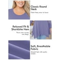 thumbnail image 3 of SHOWMALL Women's Plus Size Long Sleeve Tunic, Purple Gray 2X Handkerchief Hem Shirts, Flattering Swing Fit Tops, Easy Layering for Spring/Fall/Winter, 3 of 9