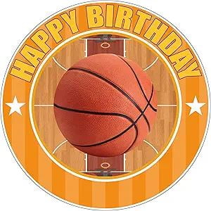 Basketball Edible Cake Topper Icing Image fits 8 inch round or larger cake