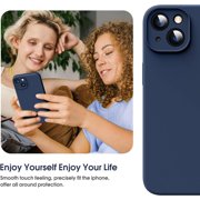 Liquid Silicone Case for iPhone 14, [True Liquid Silicone] [Anti Fingerprint] 4 Layer Phone Case Protective Cover, Full Coverage Around Camera & Built-in Microfiber, 6.1, Purple