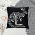 thumbnail image 2 of Orinice  Tropical Animals Throw Pillow Cushion Cover, Aboriginal Kangaroo Motif Cream Toned Circling Dot Design, Decorative Rectangle Accent Pillow Case, Redwood Brown White, 2 of 5