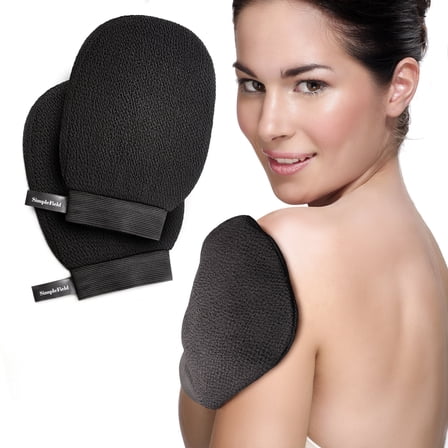 SimpleField Korean Exfoliating Mitt for Remove Dead Skin. 2 Pack 100% Viscose Kessa Deep Exfoliating Gloves for Body Scrub, Keratosis Pilaris and Self Tanning Removal. Easily Smooth Skin Surface.